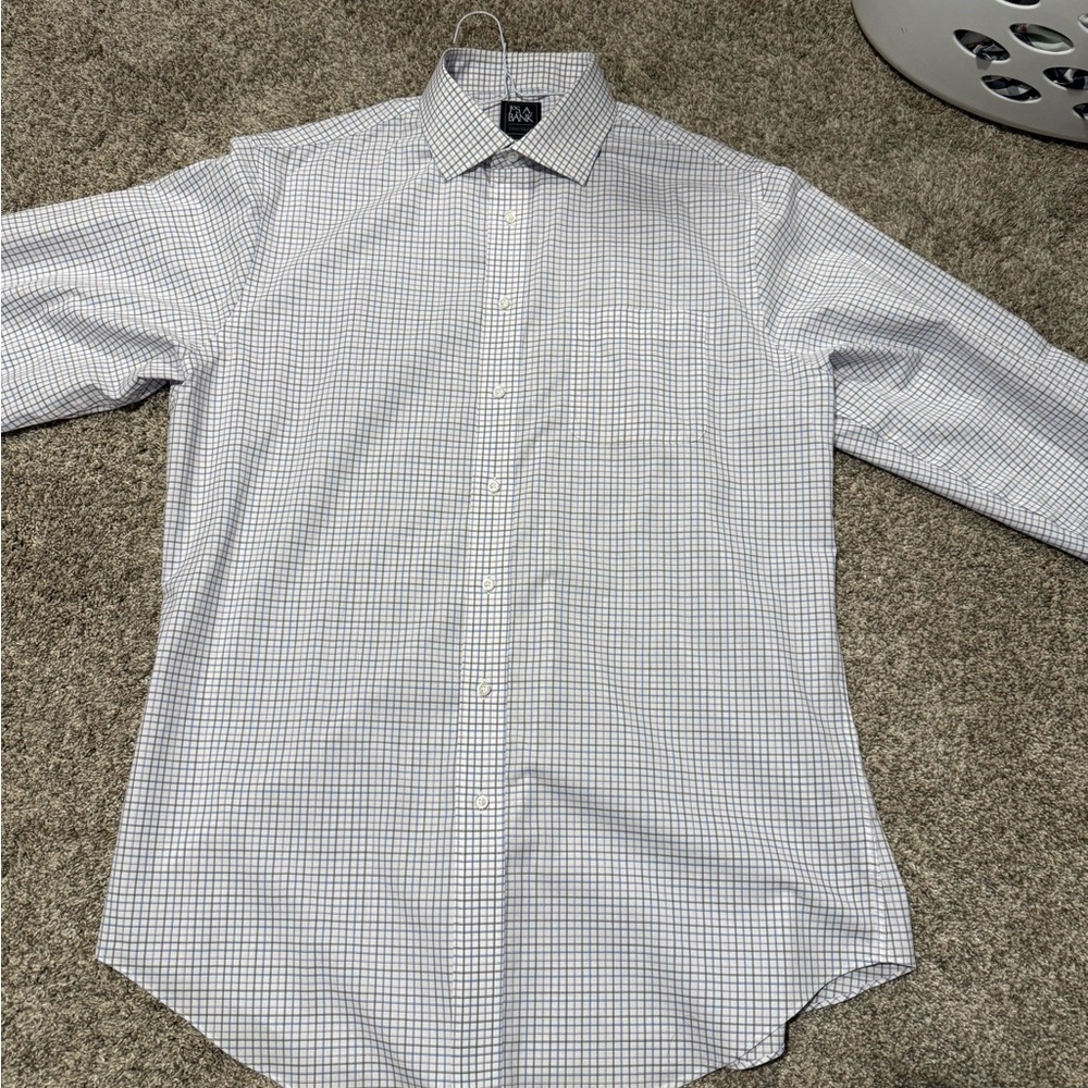 Jos. A. Bank Light Blue Checkered Dress shirt.